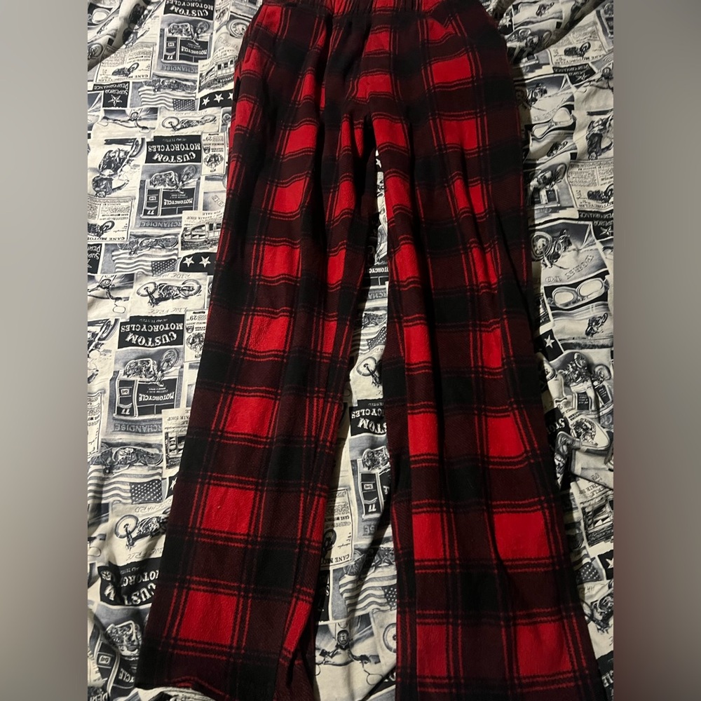 Red and Black Plaid Pajama Pants